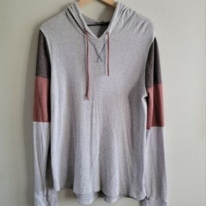 Staccato hoodie, L, Heather grey, Maroon, dark grey color block